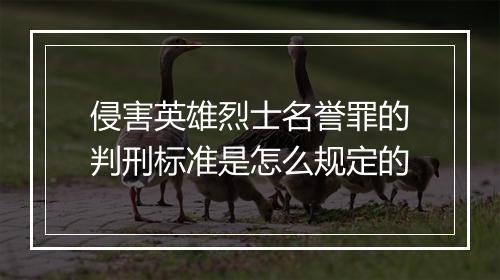 侵害英雄烈士名誉罪的判刑标准是怎么规定的