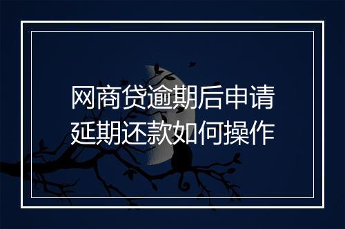 网商贷逾期后申请延期还款如何操作