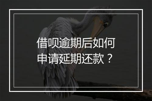 借呗逾期后如何申请延期还款？