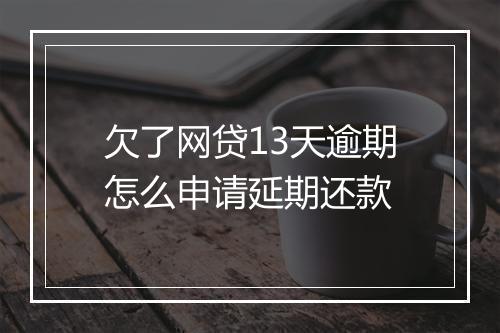 欠了网贷13天逾期怎么申请延期还款