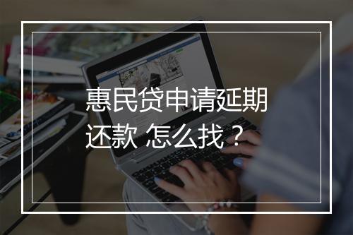 惠民贷申请延期还款 怎么找？