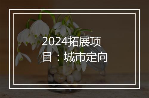 2024拓展项目：城市定向