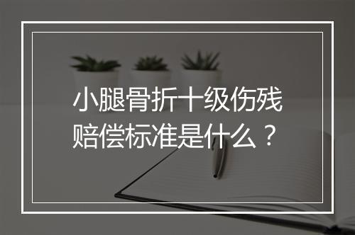 小腿骨折十级伤残赔偿标准是什么？