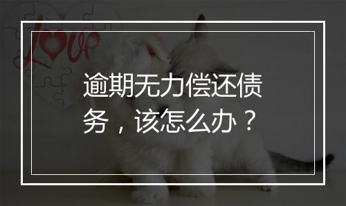 逾期无力偿还债务，该怎么办？