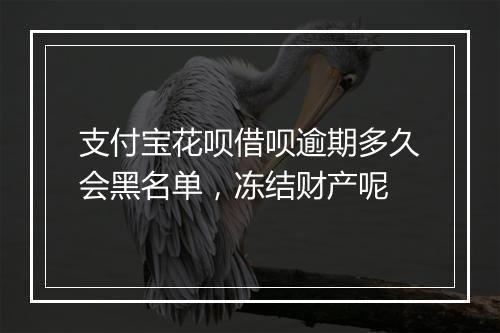 支付宝花呗借呗逾期多久会黑名单，冻结财产呢