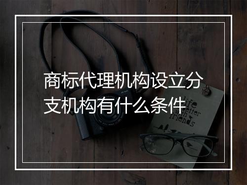 商标代理机构设立分支机构有什么条件