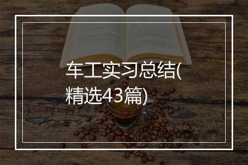 车工实习总结(精选43篇)