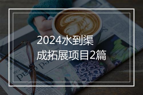 2024水到渠成拓展项目2篇