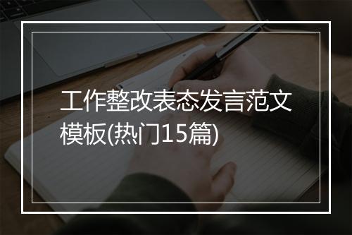 工作整改表态发言范文模板(热门15篇)