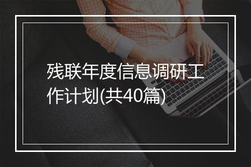 残联年度信息调研工作计划(共40篇)