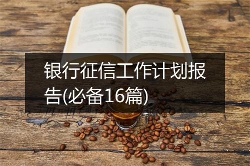 银行征信工作计划报告(必备16篇)