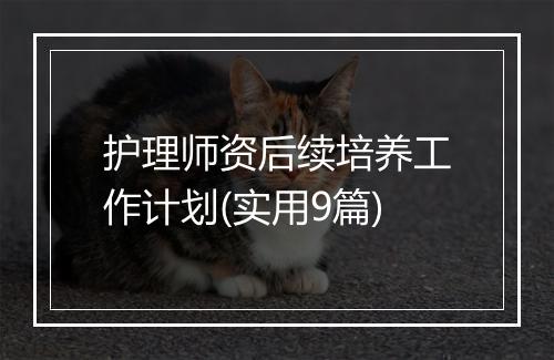 护理师资后续培养工作计划(实用9篇)