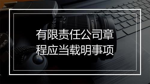 有限责任公司章程应当载明事项
