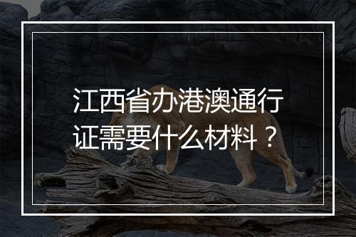 江西省办港澳通行证需要什么材料？