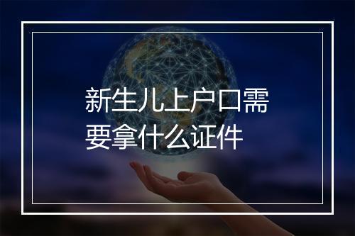 新生儿上户口需要拿什么证件