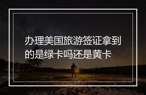 办理美国旅游签证拿到的是绿卡吗还是黄卡