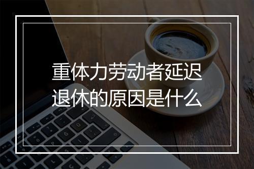 重体力劳动者延迟退休的原因是什么