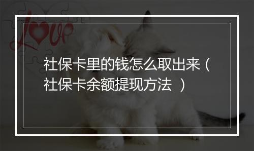 社保卡里的钱怎么取出来（社保卡余额提现方法 ）