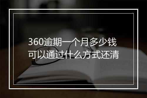 360逾期一个月多少钱可以通过什么方式还清