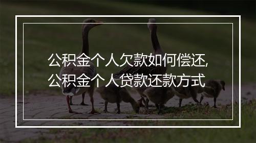 公积金个人欠款如何偿还,公积金个人贷款还款方式