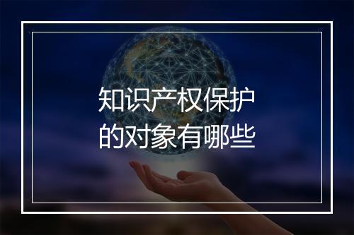 知识产权保护的对象有哪些
