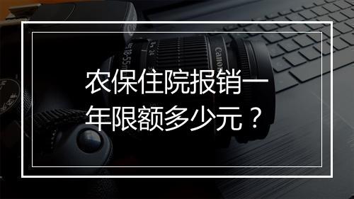 农保住院报销一年限额多少元？