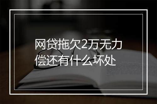 网贷拖欠2万无力偿还有什么坏处