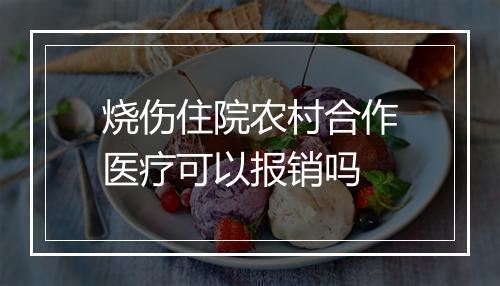 烧伤住院农村合作医疗可以报销吗