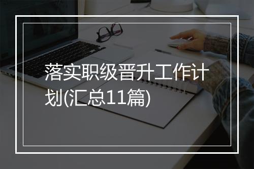 落实职级晋升工作计划(汇总11篇)
