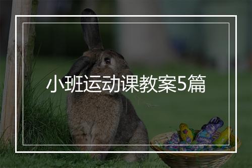 小班运动课教案5篇