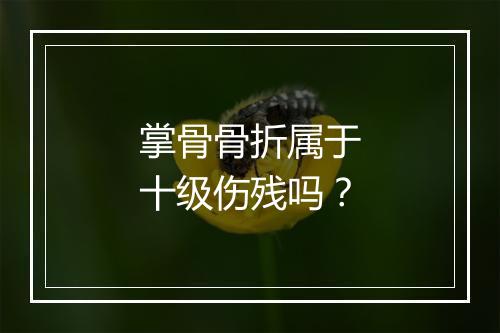 掌骨骨折属于十级伤残吗？