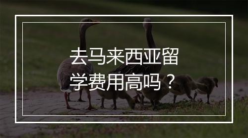 去马来西亚留学费用高吗？