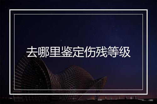 去哪里鉴定伤残等级