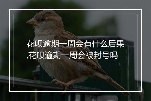 花呗逾期一周会有什么后果,花呗逾期一周会被封号吗