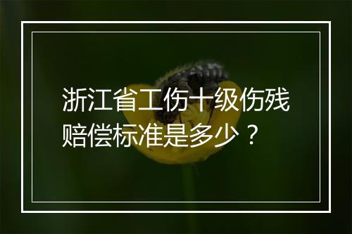 浙江省工伤十级伤残赔偿标准是多少？