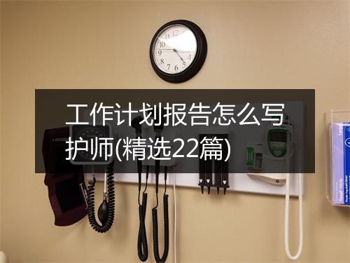 工作计划报告怎么写护师(精选22篇)