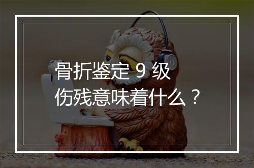 骨折鉴定 9 级伤残意味着什么？