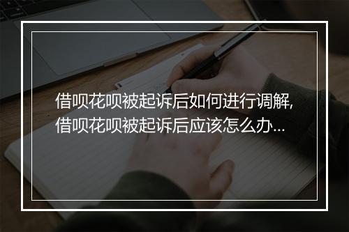 借呗花呗被起诉后如何进行调解,借呗花呗被起诉后应该怎么办理