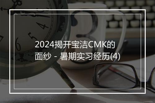 2024揭开宝洁CMK的面纱－暑期实习经历(4)