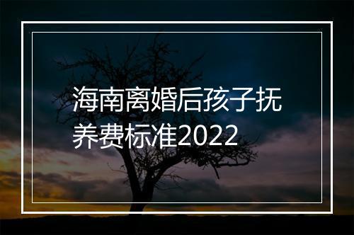 海南离婚后孩子抚养费标准2022