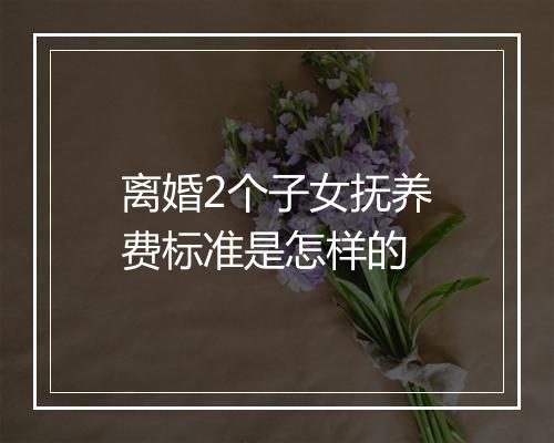 离婚2个子女抚养费标准是怎样的