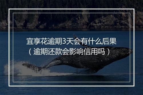 宜享花逾期3天会有什么后果（逾期还款会影响信用吗）