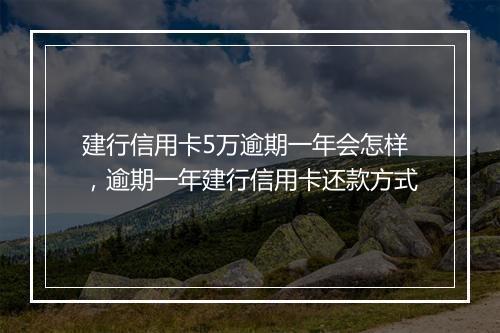 建行信用卡5万逾期一年会怎样，逾期一年建行信用卡还款方式