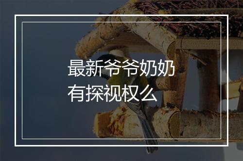 最新爷爷奶奶有探视权么