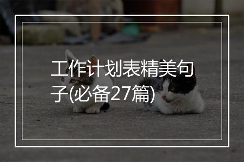 工作计划表精美句子(必备27篇)