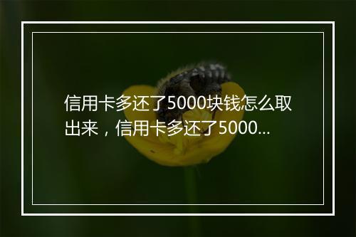 信用卡多还了5000块钱怎么取出来，信用卡多还了5000块钱