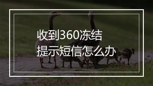 收到360冻结提示短信怎么办