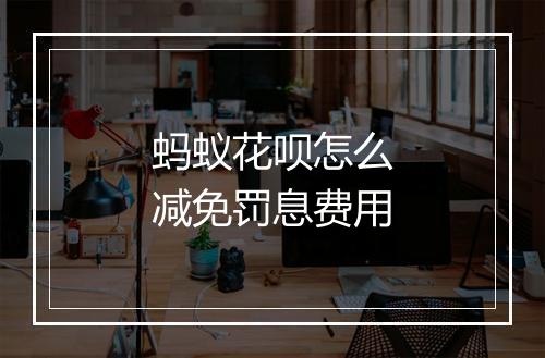 蚂蚁花呗怎么减免罚息费用