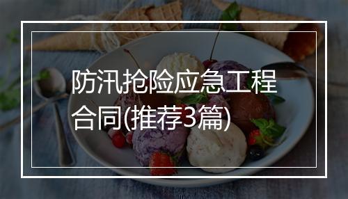 防汛抢险应急工程合同(推荐3篇)