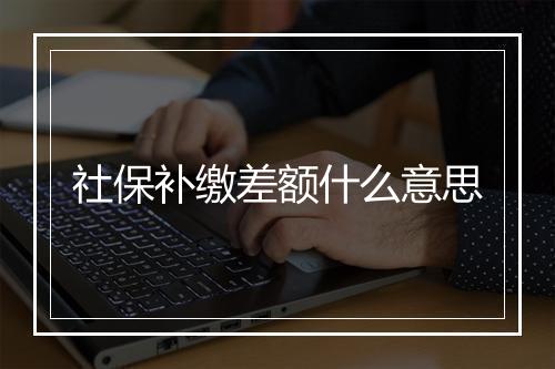 社保补缴差额什么意思